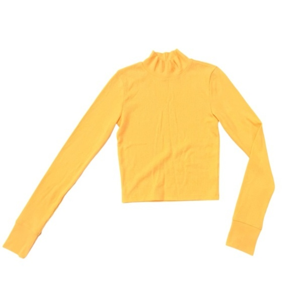 American Eagle‎ Shirt Womens Small Waffle Knit Cropped Long Sleeve Mock Neck NEW